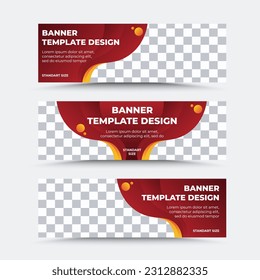 Set of horizontal burgundy vector banner templates with white text