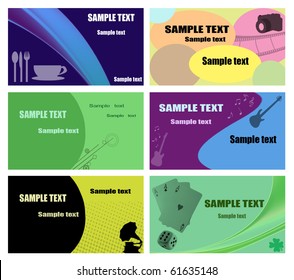 Set of Horizontal Business Cards. Vector illustration