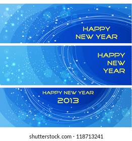 Set of horizontal Christmas,  New Year 2013 banners