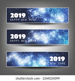 Juego de Navidad Horizontal, Cabeceras de Año Nuevo o Diseño de Banners - 2019