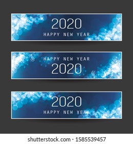 Set of Horizontal Christmas, New Year Headers or Banners - 2020