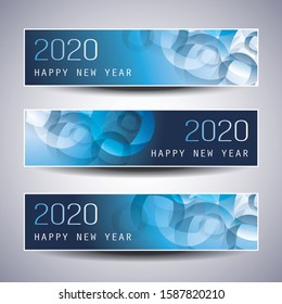 Set of Horizontal Christmas, New Year Headers or Banners Design - 2020