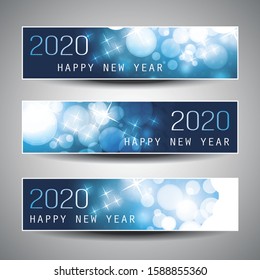 Set of Horizontal Christmas, New Year Headers or Banners Design - 2020