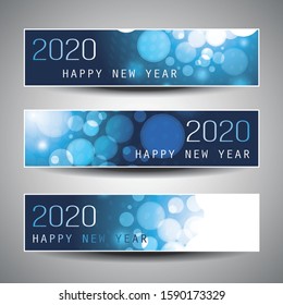 Set of Horizontal Christmas, New Year Headers or Banners Design - 2020