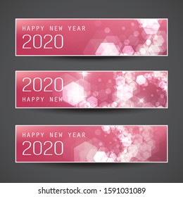 Set of Horizontal Christmas, New Year Headers or Banners Design - 2020