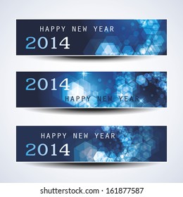 Set of Horizontal Christmas or New Year Banners - 2014