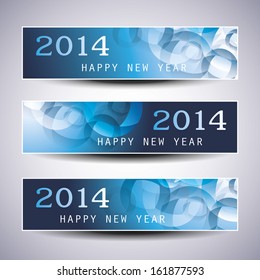 Set of Horizontal Christmas or New Year Banners - 2014