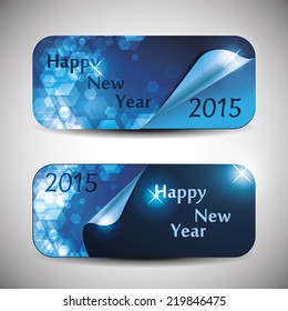 Set of Horizontal Christmas, New Year Banners - 2015