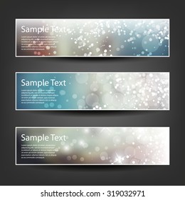 Set of Horizontal Christmas, New Year or Other Holidays Banner / Cover Background Designs - Colors: Brown, Blue, Orange