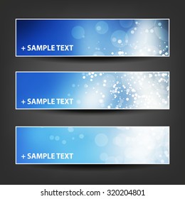Set of Horizontal Christmas, New Year or Other Holidays Banner / Cover Background Designs