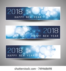 Juego de Banners horizontales de Navidad, Año Nuevo - 2018