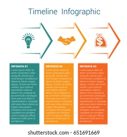 Set horizontal color arrows, template infographic for three position, options, steps or processes. Business creative concept data visualization.