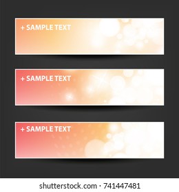 Set of Horizontal Colorful Abstract Headers or Banners For Holidays and Advertisements, Christmas, New Year Designs