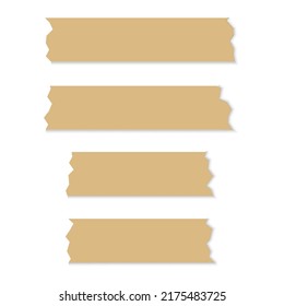 Set of horizontal and different size sticky type, adhesive pieces