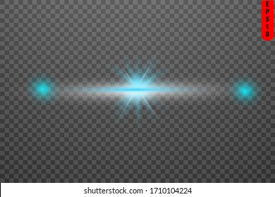 set of horizontal flashes of light, star ray, sun light.