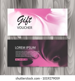 Set of horizontal gift cards with ink background design, also can be used as a wedding invitation, vector illustration