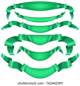 Set of horizontal green banners. EPS 10 vector