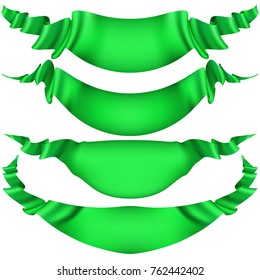 Set of horizontal green banners. EPS 10 vector
