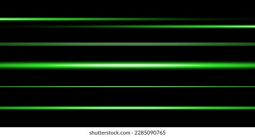 
Un conjunto de resaltados horizontales. Vigas láser, vigas de luz horizontales. Se enciende una luz preciosa. Rayas brillantes en un fondo oscuro.