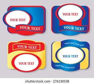 Set of horizontal labels 
