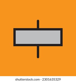 a set of horizontal lines with a vertical line in the middle, indicating text alignment to the center.