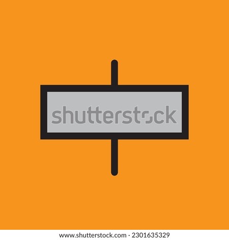 a set of horizontal lines with a vertical line in the middle, indicating text alignment to the center.