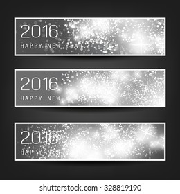 Set of Horizontal New Year Banners - 2016 Version