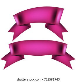 Set of horizontal purle ribbon banners. And also includes EPS 10 vector