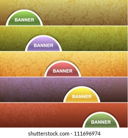 set of horizontal retro banners