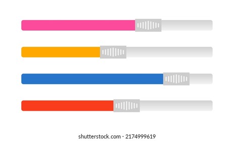 Set of horizontal scrollbars. Switch control panel for power, volume, brightness, ect.  Vector design elements for your website ﻿