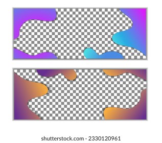 Set of horizontal simple wide banners, mockup, mocap, template for sale and advertisement with place for text, copy space. Design elements