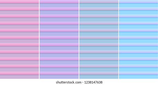 A set of horizontal stripes backgrounds in pink and blue colors.