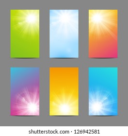 Set of horizontal sunny banners