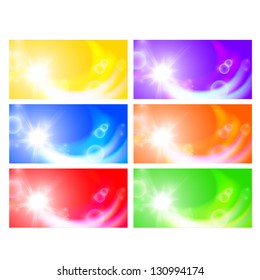 Set of horizontal sunny banners. EPS10 vector.