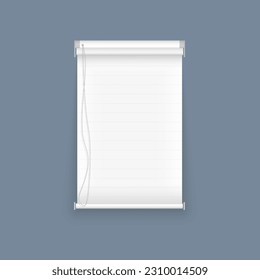 Set of horizontal and vertical blinds for window, element interior. Horizontal, vertical closed and open blinds for office rooms. Realistic closed window shutters, front view. Vector illustration