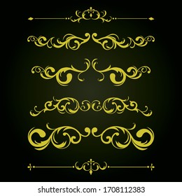 Set of horizontal vintage ornament