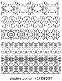 set of horizontal vintage ornate patterns