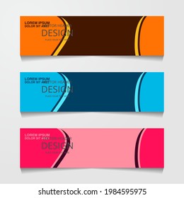 set of horizontal wave banners with wave shapes for a photo. Universal template for a web site with text,vector illustration