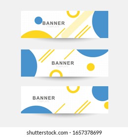 set of horizontal white banners with triangular shapes web banner template