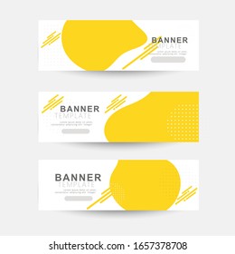 set of horizontal white banners with triangular shapes web banner template