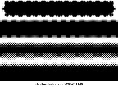 A set of horizontally long black dot gradient frames
