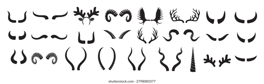 Set of Hornless silhouettes set