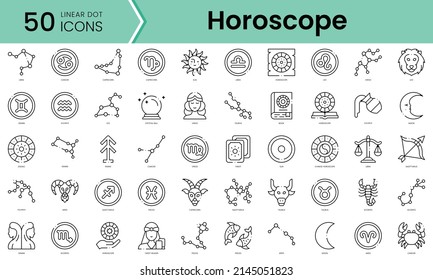 Set of horoscope icons. Line art style icons bundle. vector illustration