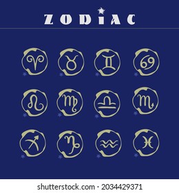 The set of Horoscope signs icons