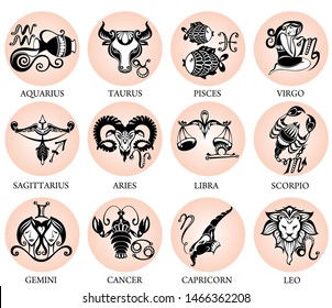 Set Horoscope Symbols Astrology Icons Collection Stock Vector (Royalty ...
