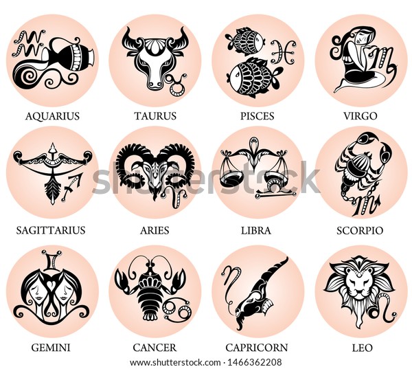 Set Horoscope Symbols Astrology Icons Collection Stock Vector (Royalty ...