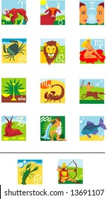 Set for a horoscope, vector.