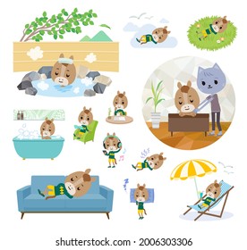 A set of Horse boy about relaxing.It's vector art so it's easy to edit.