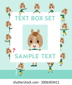 A set of Horse boy with a message board.It's vector art so it's easy to edit.