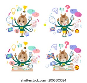 A set of Horse boy who perform multitasking.It's vector art so it's easy to edit.